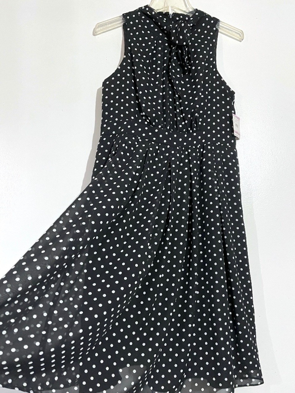Kasper Polka Dot Tie Neck Dress - Picture 5 of 12